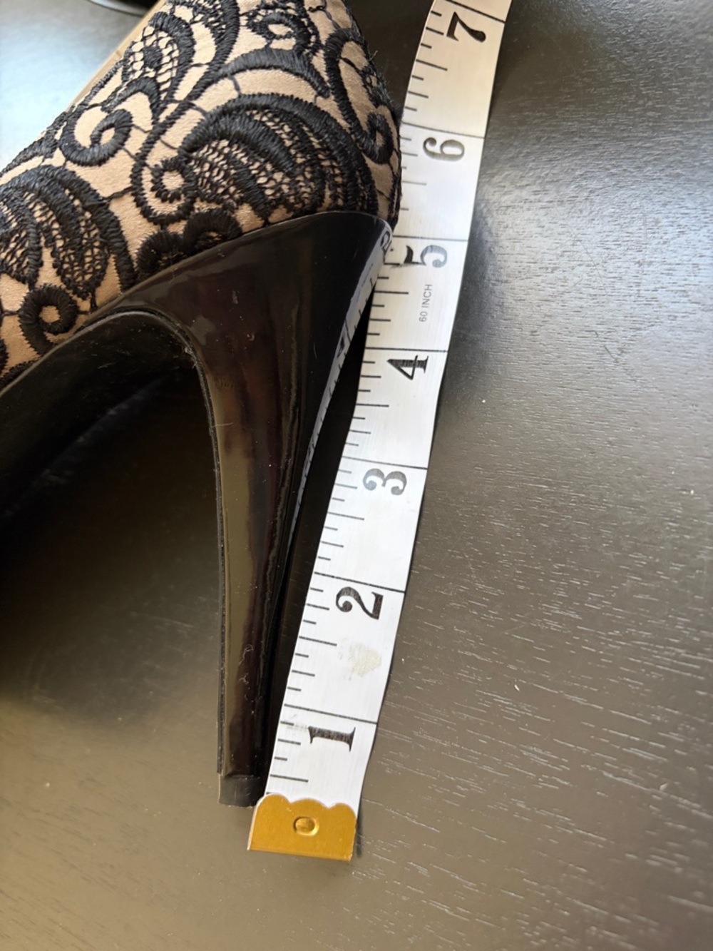 Guess Black Lace Peep-Toe Platform Stilettos - Picture 4 of 7